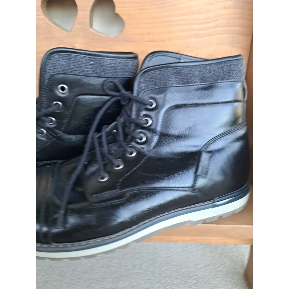JF J. Ferral Men's Tookers Chukka Boots Black Faux Leather Ankle Boot Size 12 M